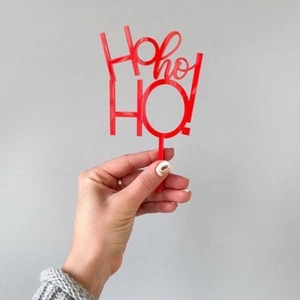 Décoration de gâteau Ho Ho Ho! rouge vif en acrylique pour fêtes de Noël festives