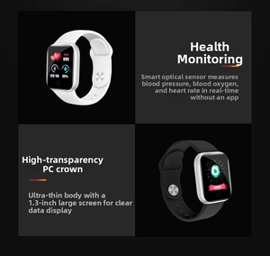 Close-up of smart watch featuring blood oxygen and heart rate monitoring on 1.3-inch screen