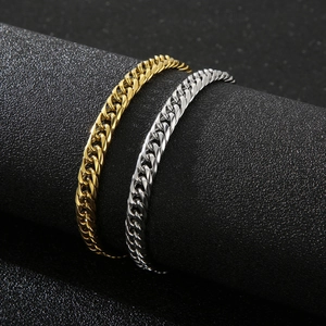 Bracelet À Mailles Cubaines En Acier Inoxydable 316L Plaqué Or 18K Bijoux Style Hip Hop Punk Pour Hommes Et Femmes