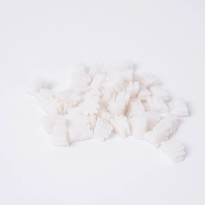 Miniature PVC squid blocks for DIY craft food play, bulk white seafood food simulation