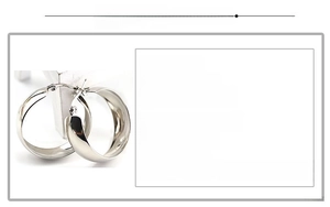 Detailed specs of 32mm wide stainless steel hoop earrings with vacuum plating finish