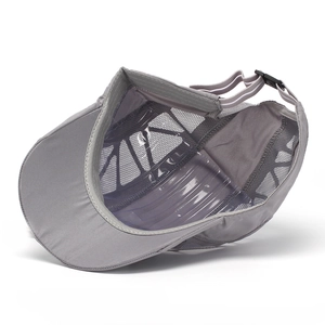 Detail view of quick-dry baseball cap featuring breathable mesh and adjustable buckle