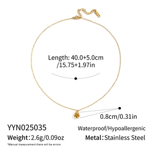 Detailed view of gold camellia flower pendant necklace with 40+5cm adjustable chain