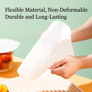 Flexible food grade silicone stretch lid showing high elasticity and durable material