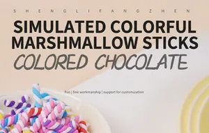 Détails de bâtonnets de guimauve colorés en pâte polymère pour loisirs créatifs DIY