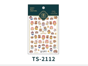 Detail of 5D 3D cartoon nail stickers with mermaid bear and rabbit swimsuit patterns