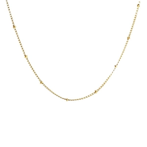 Minimalist 18K gold plated stainless steel satellite chain necklace for women