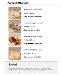 Detailed comparison of acrylic geometric earrings with size and weight specifications