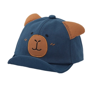 Casquette de baseball marine pour bébé avec oreilles d'ours 3D et broderie mignonne