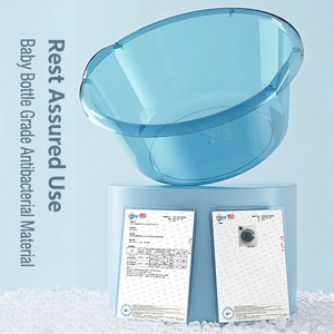 Grande baignoire bébé bleu clair antibactérienne en plastique transparent de sécurité