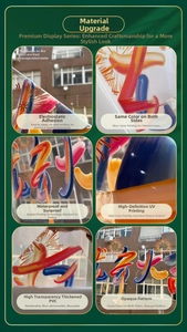 Detail view of waterproof PVC static window stickers with double-sided UV printing