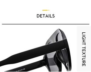 Detailed macro view showing high-quality black frame hinges and light texture on sunglasses
