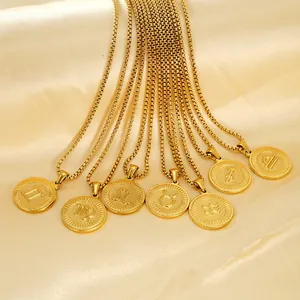 18K gold plated 12 zodiac pendant necklace collection on elegant champagne satin
