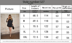 Detailed size chart for the loose long-sleeve washed denim jacket in sizes S to XXL