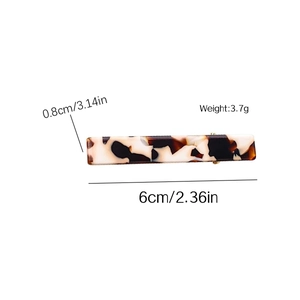 6cm colorful acetate hair clip with tortoiseshell pattern and precise dimensions