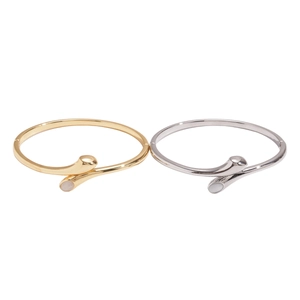 Bracciali incrociati minimalisti placcati oro 18 carati e argento con pietre bianche