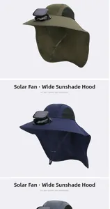 Détail du ventilateur solaire intégré et du filet respirant du chapeau de protection