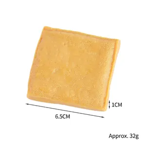 Lifelike PVC dried tofu food model with grid texture, 6.5cm length and 32g weight
