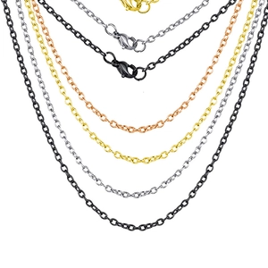Stainless Steel Chain Necklace For Men Women Minimalist Cross O-Chain With Lobster Clasp Basic Jewelry