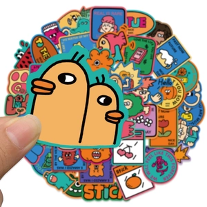 50 pieces colorful cartoon graffiti stickers made of waterproof PVC for luggage and skateboards