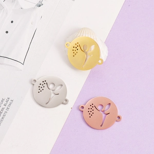 Hollow Out Fairy Angel Pendant Connectors Stainless Steel For DIY Jewelry Making Necklaces Bracelets Accessories Charm