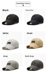 Selection of breathable quick-dry baseball caps in six colors for outdoor sports and sun protection