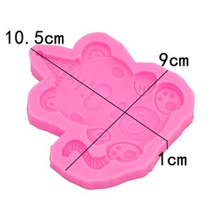 Detailed view of pink silicone mold with 10.5cm by 9cm dimensions for cat shapes
