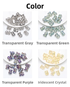 Detailed view of colorful translucent bear-shaped charms for DIY jewelry making and crafts