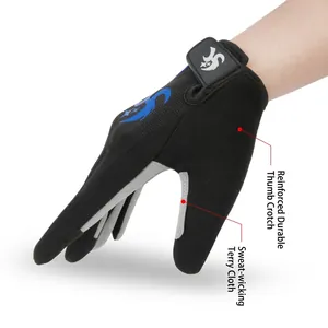 Gants de cyclisme à motif de flammes bleues, tissu respirant et paume renforcée