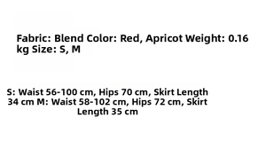 Size chart showing S and M measurements for knit high neck sweater and side slit skirt set