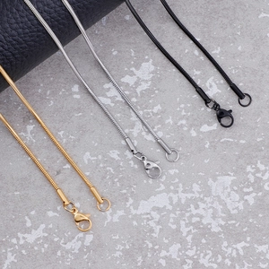 Minimalist stainless steel snake bone necklace chains in gold silver and black finishes