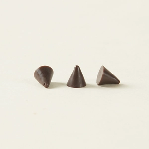 Three miniature realistic chocolate cone models for DIY cake decor and dollhouse accessories