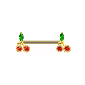 316L Stainless Steel Nipple Rings For Women Body Piercing Jewelry With Zircon Cherry Eyes Design