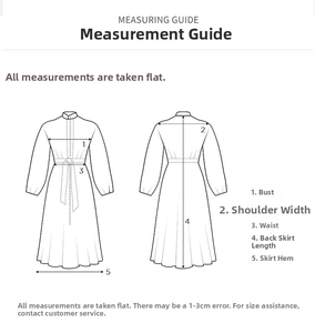 Guide des tailles de robe longue fleurie avec mesures du buste épaules et taille