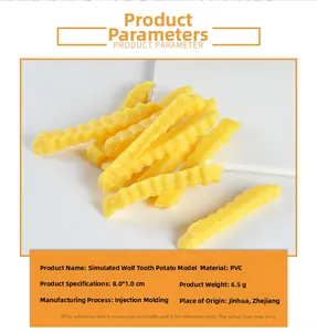 Macro detail of PVC simulated crinkle cut fries model with realistic yellow texture