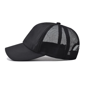 Cappellino sportivo unisex in rete nera traspirante, asciugatura rapida per trekking