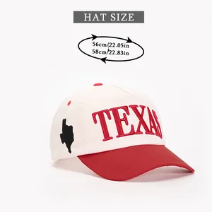Size guide for Texas baseball cap showing head circumference measurement 56-58cm