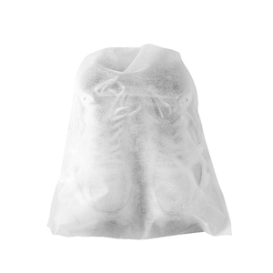 White non-woven dustproof storage bag for white sneakers with translucent texture