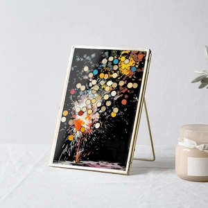 Luminous A4 scratch art painting with golden frame for creative DIY home decoration