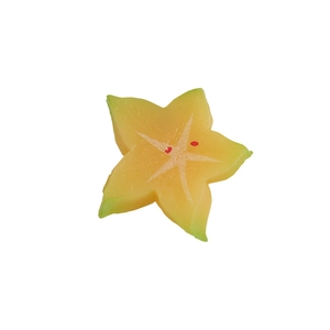 Realistic PVC starfruit slice keychain pendant with yellow-green gradient star shape