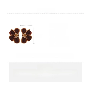 Detail specifications of 18K gold plated red flower earrings with copper material and size