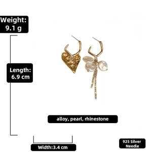 Détails des dimensions et spécifications pour boucles d'oreilles cœur en perles