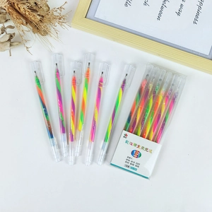 Set of 6 rainbow gradient highlighters with 1.2mm tips for journaling and DIY art