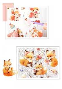 Waterproof PET stickers with cute watercolor fox designs and easy pre-cut peel