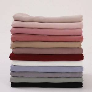 Satin silk hijab scarves in 12 assorted solid colors for elegant ethnic style headwear