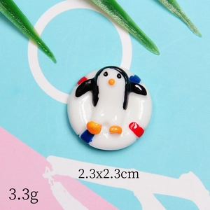 Detailed view of penguin with lifebuoy resin charm showing 2.3x2.3cm dimensions