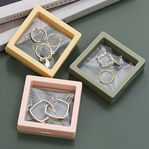 Schwebende PE-Folie Schmuck-Displayboxen in Gelb, Dunkelgrün und Rosa Farben