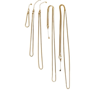 Minimalist gold snake bone chain necklaces in five different lengths with lobster clasps