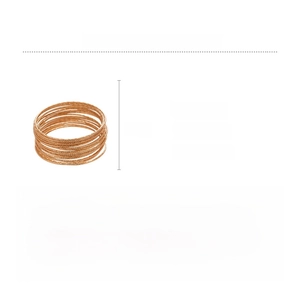 Dettagli tecnici e misure del set da 20 bracciali rigidi multistrato in color oro rosa