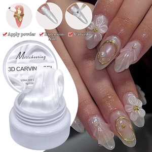 Gel Per Scultura 3D Bianco Perla Artificial Satinato Consistenza Solida Non Appiccicosa Estensione Nail Art UV LED Soak Off Fai Da Te